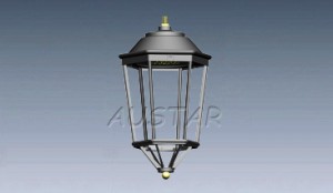 Šesterokutna lanterna s PC difuzorom Klasična svjetiljka Urbana rasvjeta LITORAL, RONDA Cestovna svjetiljka